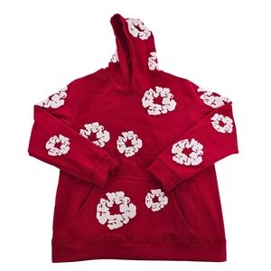 Denim Tears African Diaspora Goods Cotton Wreath Hoodie Red Large L